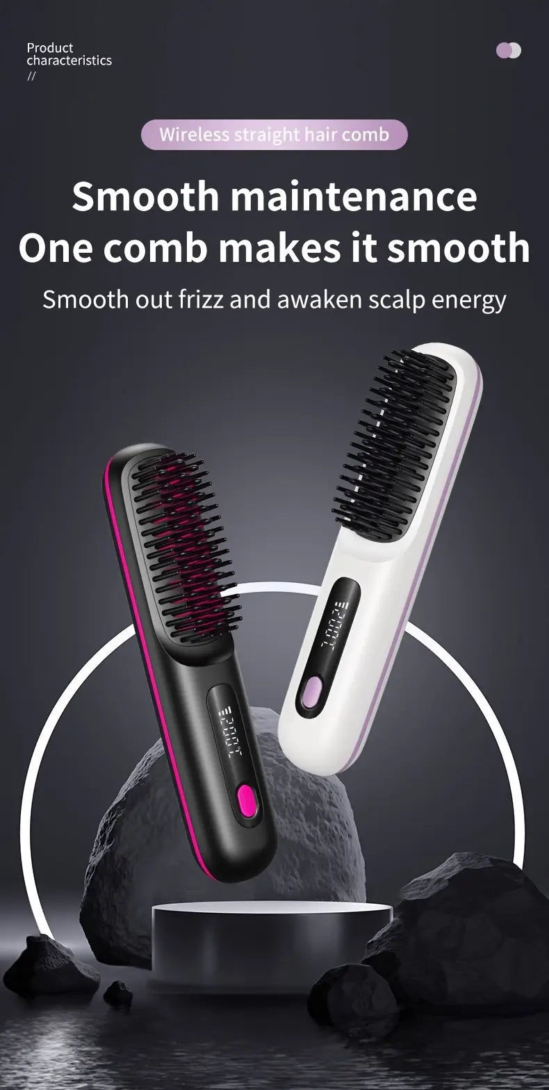 Wireless Hair Straightener Brush